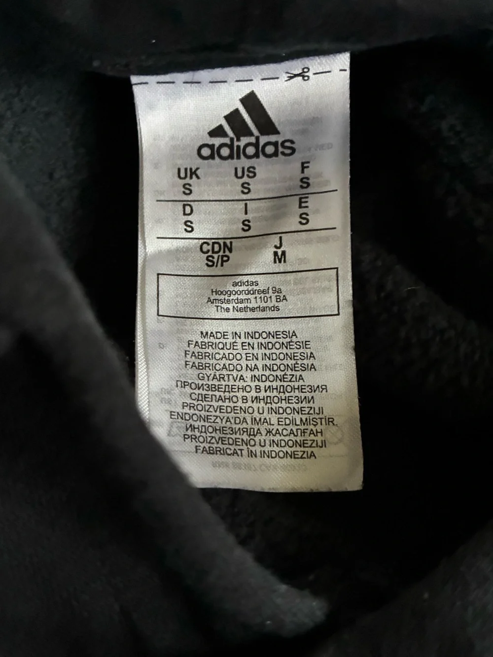 adidas Men’s Black White and Gray Colorblock Pullover Hoodie Size Small